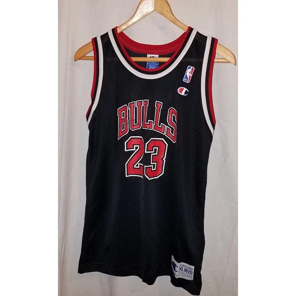 Vintage Champion Michael Jordan Jersey Chicago Bulls #23 NBA  XL 18/20 Black 90s